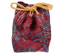 OKUMEYR Paquet à Cordon Brodé pour Rangement De Tasse à Thé 9x9x12 Cm Tissu Fermeture à Cordon Maison Rangement pour Collations Et Bonbons