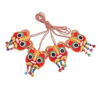 OKUMEYR Pendentif Poupée Tigre Léger en Tissu Rouge, Décoration Intérieure Voiture pour Nouvel an, Lot de 4 Pièces, Design Unique et Multifonctionnel pour Année du Tigre