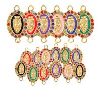 OKUMEYR Pendentifs en Alliage pour Bijoux Soi-Même Lot de 24 Charms Religieux Vierge Colorés Strass Accessoires DIY pour Création Collier et Bracelet Fournitures Artisanales