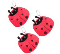 OKUMEYR Petits Porte-Monnaie pour Organiser Petites Affaires en Peluche Lot de 3 Forme à Bon Dieu Porte-clés Zippé Adorable pour Filles en Voyage ou École