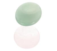 OKUMEYR Pierre de Massage Visage Gua Sha Naturelle 2 Pièces en Jade Vert et Quartz Rose, Outil de Grattage Facial pour Massage Anti-âge, Détente Musculaire et Amélioration Cutanée,