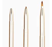 OKUMEYR Pinceau à Lèvres Rétractable Double Extrémité pour Maquillage Précis Brosses Fines et Denses pour Application Ombre à Paupières et Fond de Teinte Doré