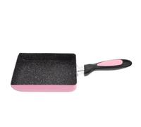 OKUMEYR Poêle Carrée Antiadhésive 13x18 Cm en Pierre de Maïs Rose, Poêle Japonaise pour Œufs Tamagoyaki, Compatible Cuisinière à Gaz et Électrique, Cuisine et Camping