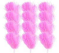 OKUMEYR Pompons en Plastique Rose Facile à Utiliser, Design Brillant et Pièces Solides 12pcs pour Pom-Pom Poignée pour Danse et Cheering Squad