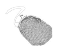 OKUMEYR Porte-Monnaie Victorien en Maille Métallique Argentée, Style Rétro, avec Chaînette, Idéal pour Les Photos de Femmes.