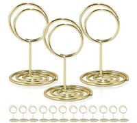 OKUMEYR Porte-numéros de Table Réutilisables Lot de 30 Affichage Clair en Métal Doré pour Restaurants et Événements Élégants