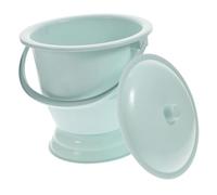 OKUMEYR Pot de Chambre Portable Épais en Plastique Pp avec Couvercle, Pot Urinoir Bleu 1 Litre, Seau Hygiénique Adulte pour Nuit et Soins à Domicile