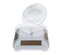 OKUMEYR Présentoir Rotatif Solaire à 360° pour Bracelet, Support D'affichage Bijou en Métal Argenté, Plateau Tournant Polyvalent pour Boutique et Rangement Bijoux, Porte-bracelet Pratique