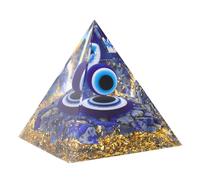 OKUMEYR Pyramide en Lapis-Lazuli, Sculpture Pyramidale de Bureau, Bleu, Modèle Mini, Décoration de Table pour Maison et Bureau, Objet Déco Créatif et Unique