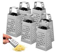 OKUMEYR Râpe à Légumes Argentée 6pcs en Acier Inoxydable Mini Râpe à Fromage Portable 4 Faces Cuisine à Usage Commercial et Domestique