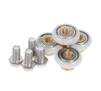 OKUMEYR Roulettes Porte Coulissante en Verre Lot de 4 Diamètre 20 Mm Poulies Silencieuses Glissement Fluide Remplacement pour Porte de Bain ou Salle de Bain Compatibles Divers Modèles