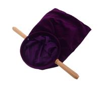 OKUMEYR Sac D'offrande D'église avec Poignée en Bois, Tissu Doux Pourpre | Fermeture Sécurisée, Forme Drapée Naturelle, Usage Baptêmes et Christenings, Protection Discrète