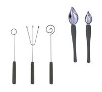 OKUMEYR Set D'outils de Décoration pour Dessert en Acier Inoxydable 5 Pièces, Cuillère à Saucière Portable Anti-rouille Design Créatif pour Présentation de Plats Occidentaux
