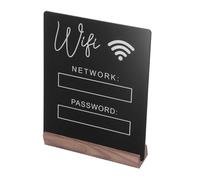 OKUMEYR Signe Wifi avec Base Allongée Noire et Stylo Support Bureau Acrylique pour Mot de Passe Réseau Affichage Pratique et Élégant pour Hôtel Bureau Chambre Invités