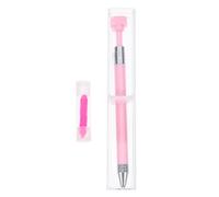 OKUMEYR Stylo Manucure Rotatif en Plastique Rose Cire Douce pour Nail Art Diy, Outil de Nail Art et Stylo à Dessin Diamant, Accessoire Strass Ongle, Fournitures Tableaux de Diamants,
