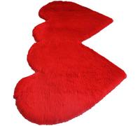 OKUMEYR Tapis de Cœur Rouge Antidérapant en Fibres Acryliques, Tapis Fin et Élégant pour Salle de Bain ou Entrée, Design Unique et Pratique