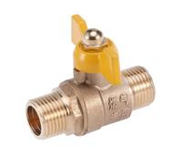 OKUMEYR Vanne à Bille en Laiton pour Chauffe-Eau Gaz Naturel, Fermeture Rapide, Super Robuste Poignée Double Fil Extérieur pour Raccord Tuyau D'arrosage Jardin