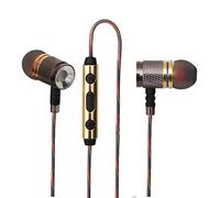 Okun - Écouteurs intra-auriculaires confortables avec boîtier en métal pour iPhone, Samsung, tablette, PC et tout autre appareil doté d’une prise jack de 3,5 mm. With Microphone Black ,Gold