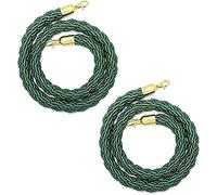 OKUOKA Corde de Guidage Corde de barrière de séparation de File d'attente VIP pour la Fête de l'hôtel, Corde de Levage de Station de contrôle de Foule Verte pour Les Crochets plaqués Or, 2 de (Color