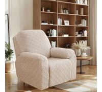 OKUYUK Housse de Chaise Inclinable, Lot de 4 Housses Extensibles pour Chaise Inclinable Housse de Fauteuil Relax Souple Protège Meuble pour Chiens Chats (Sable, 1 Place)