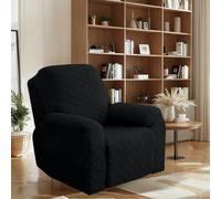 OKUYUK Housse de Chaise Inclinable, Lot de 4 Housses Extensibles pour Chaise Inclinable Housse de Fauteuil Relax Protège-Meuble pour Chiens Chats (Noir, 1 Place)