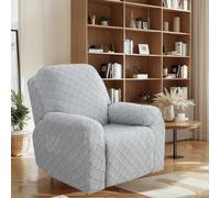 OKUYUK Housse de fauteuil inclinable, lot de 4 housses extensibles pour fauteuil inclinable, housse de fauteuil inclinable douce, protecteur de meuble pour chiens et chats (gris clair, 1 place)