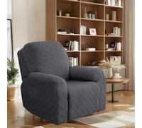 OKUYUK Housse de fauteuil inclinable, lot de 4 housses extensibles pour fauteuil inclinable, housse de fauteuil inclinable douce, protecteur de meubles pour chiens et chats (Gris foncé, 1 place)