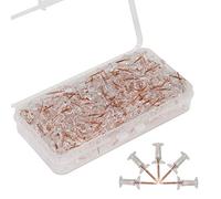 OKVGO Lot de 150 punaises avec têtes en Plastique et Pointes en Acier pour Tableau d'affichage ou Carte en liège, Transparent, Or Rose