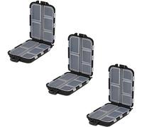 OKVGO Lot de 3 boîtes de rangement pour accessoires de pêche - Boîte de rangement pour pêche en mer et à la carpe - Leurres de pêche - Hameçons émerillons