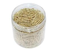 OKVGO - Lot de 500 trombones colorés avec boîte en plastique pour papeterie de bureau, 33 mm, métal doré