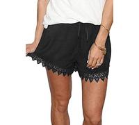 OKWIN Short Décontracté D'été pour Femme, Short de Plage en Dentelle, Pantalon Taille Basse avec Cordon de Serrage Élastique