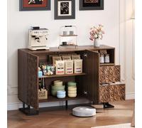OKWISH Buffet - Design Rectangulaire - Rangement à Hauteur Moyenne - 120x40x78,5 cm - Noyer