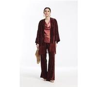 OKY Crushed Velvet Set Kijumpsuit And Trousers Russet Orange Taille: 38 | Évasés pantalons Outlet | Femme | Marron