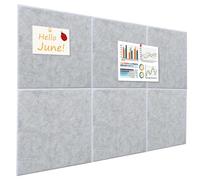 Okydoky GY-3030 Lot de 6 tableaux d'affichage autocollants en feutre 90 x 60 cm 30 x 30 cm Tableau d'affichage visuel en liège pour la maison, le bureau, la salle de classe