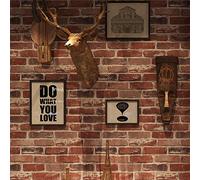 Okydoky Papier peint autocollant en vinyle imperméable pour décoration de maison Motif brique rouge rustique