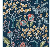 Okydoky Papier peint floral floqué - Papier peint autocollant en vinyle imperméable - À décoller et à coller - Pour décoration de maison et de bureau (18074-3 m)