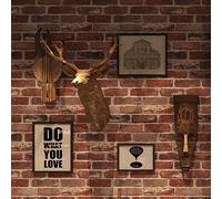 Okydoky QZ-RD-10 Papier peint autocollant pour meubles, motif brique, papier peint en vinyle pour film, idéal pour le salon, la cuisine, la chambre à coucher (44 x 1000 cm, rouge)