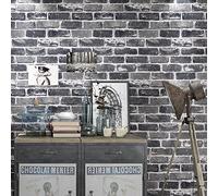 Okydoky Vinyle imperméable vintage Gris Brique papier peint de cuisine, salon Chambre à coucher Fond N ° 57101 20.86 inches(W) x 31.2 feet(L)(±5%) Grey Brick Wallpaper