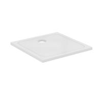 Okyris+ 80x80cm receveur de douche ultra plat 4 cm en grès, traitement antidérapant, Blanc (P0202YK)