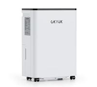 OKYUK Déshumidificateur électrique 12 l avec affichage numérique de l'humidité - Déshumidificateur pour la maison - 40 m² - Avec arrêt automatique - Idéal pour camping-car, salle de bain, cave (12 l)