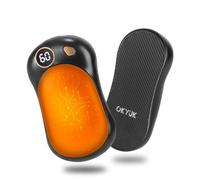 OKYUK Lot de 2 Chauffe-Mains magnétiques électriques Rechargeables avec capacité de Batterie de 5000 mAh et 3 Niveaux, Peut être utilisé comme Banque d'alimentation, Parfait pour Le Camping et Les