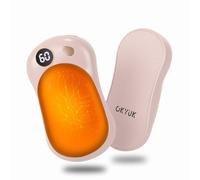 OKYUK Lot de 2 Chauffe-Mains magnétiques électriques Rechargeables avec capacité de Batterie de 5000 mAh et 3 Niveaux, Peut être utilisé comme Banque d'alimentation, Parfait pour Le Camping et Les