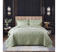 OKYUK Parure de lit 3 pièces pour lit Queen - Couvre-lit matelassé en microfibre légère surdimensionné avec taies d’oreiller, ensemble de literie réversible imprimé pour toute la saison, 220x240cm