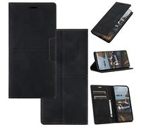 OKZone Compatible Moto Edge Plus, Étui Moto Edge Plus [MAGNÉTIQUE] Housse Antichoc en TPU de qualité supérieure en Cuir PU [Fente pour Carte] [ÉTUI À Rabat] [Poche Portefeuille] (Noir)