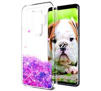 OKZone Coque Galaxy S9 Plus [avec Film de Protection écran HD], Flottant Liquide Etui Bling Paillettes Mignon Conception Créative Silicone TPU Housse étui pour Samsung Galaxy S9 Plus (Cœur Violet)