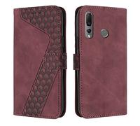 OKZone Coque pour Huawei P Smart Z/Y9 Prime 2019, Etui Protection Housse Premium en Cuir PU Portefeuille Étui Téléphone [Fermoir Magnétique] [Fentes pour Cartes] Flip Case（Rouge