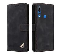 OKZone Coque pour Huawei Y6P 2020/Honor 9A, Étui de Protection de Portefeuille Antichoc de Fente pour Carte, Support de Carte à Rabat en Cuir en PU Étui pour Huawei Y6P 2020/Honor 9A (Noir)