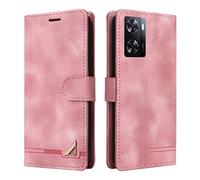 OKZone Coque pour Oppo A57/A77/A57S 4G, Étui de Protection de Portefeuille Antichoc de Fente pour Carte, Support de Carte à Rabat en Cuir en PU Étui de Téléphone pour Oppo A57/A77/A57S 4G (Rose)