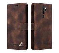 OKZone Coque pour Oppo A9 2020/A5 2020/A11X/A11, Étui de Protection de Portefeuille Antichoc de Fente pour Carte, Support de Carte à Rabat en Cuir en PU Étui (Marron)