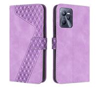 OKZone Coque pour Realme C35 / Realme Narzo 50A Prime, Etui Protection Housse Premium en Cuir PU Portefeuille Étui Téléphone [Fermoir Magnétique] [Fentes pour Cartes] Flip Case（Pourpre